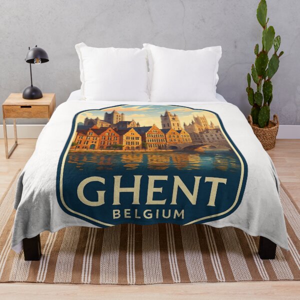Item preview,  Ghent Belgium – St. Nicholas Church and Leie River Embankment designed and sold by Places On Earth.