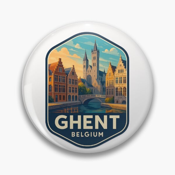 Item preview,  Ghent Belgium – Canal Bridge and Towers of the Historic Center designed and sold by Places On Earth.