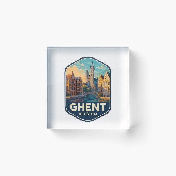 Item preview,  Ghent Belgium – Canal Bridge and Towers of the Historic Center designed and sold by Places On Earth.