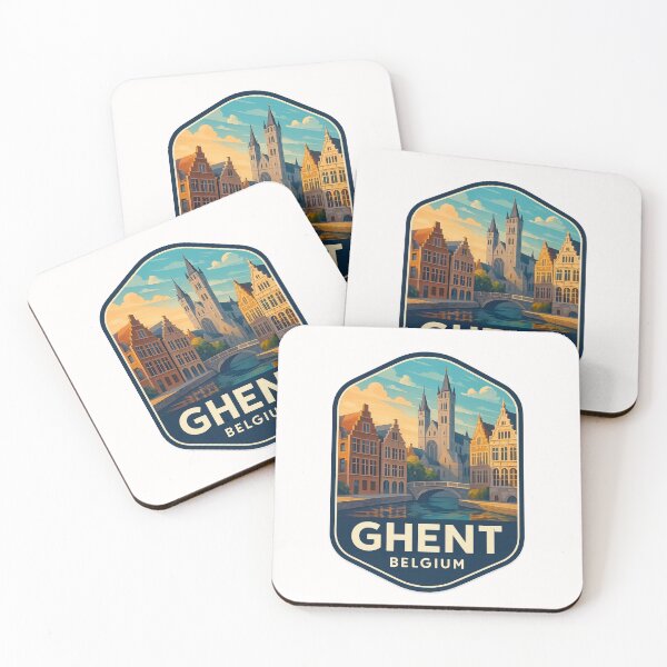 Item preview,  Ghent Belgium – Canal Bridge and Towers of the Historic Center designed and sold by Places On Earth.