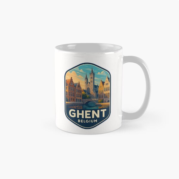Item preview,  Ghent Belgium – Canal Bridge and Towers of the Historic Center designed and sold by Places On Earth.