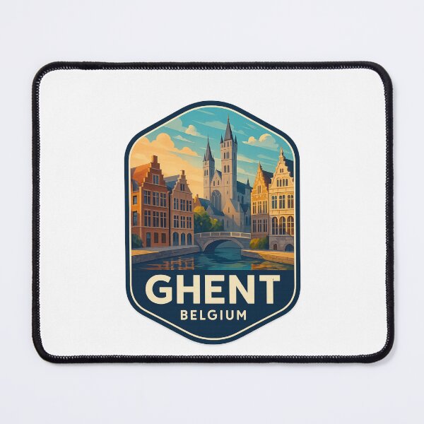Item preview, Ghent Belgium – Canal Bridge and Towers of the Historic Center designed and sold by Places On Earth.