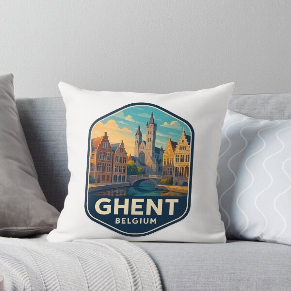 Item preview,  Ghent Belgium – Canal Bridge and Towers of the Historic Center designed and sold by Places On Earth.