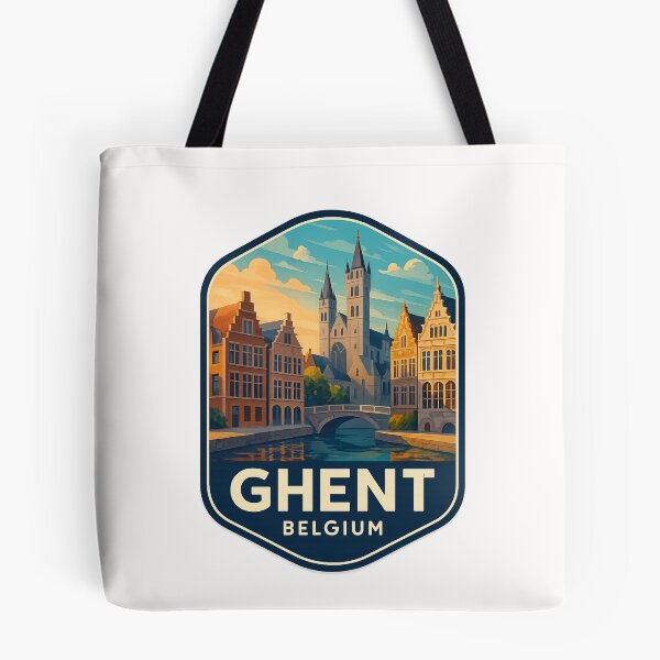 Item preview,  Ghent Belgium – Canal Bridge and Towers of the Historic Center designed and sold by Places On Earth.