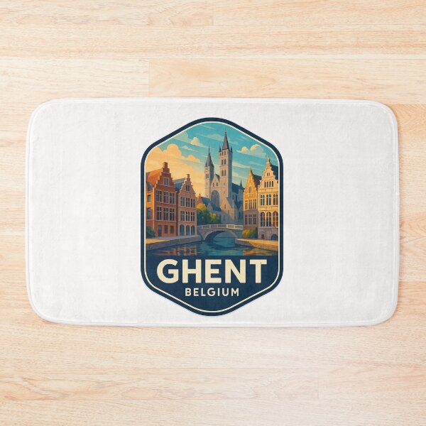 Item preview,  Ghent Belgium – Canal Bridge and Towers of the Historic Center designed and sold by Places On Earth.