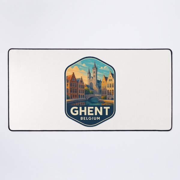 Item preview,  Ghent Belgium – Canal Bridge and Towers of the Historic Center designed and sold by Places On Earth.