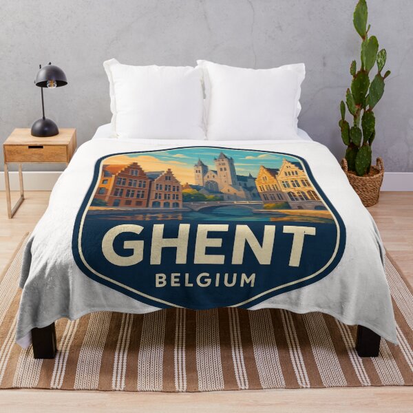 Item preview,  Ghent Belgium – Canal Bridge and Towers of the Historic Center designed and sold by Places On Earth.