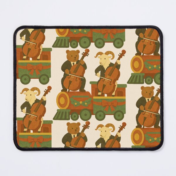 Item preview, Christmas Train with Cello Animals – Cute Holiday Music Illustration designed and sold by Tiny Joy World.