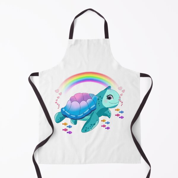 Item preview, Cute Sea Turtle with Rainbow, Hearts & Colorful Fish – Cartoon Illustration designed and sold by Love3Happy.