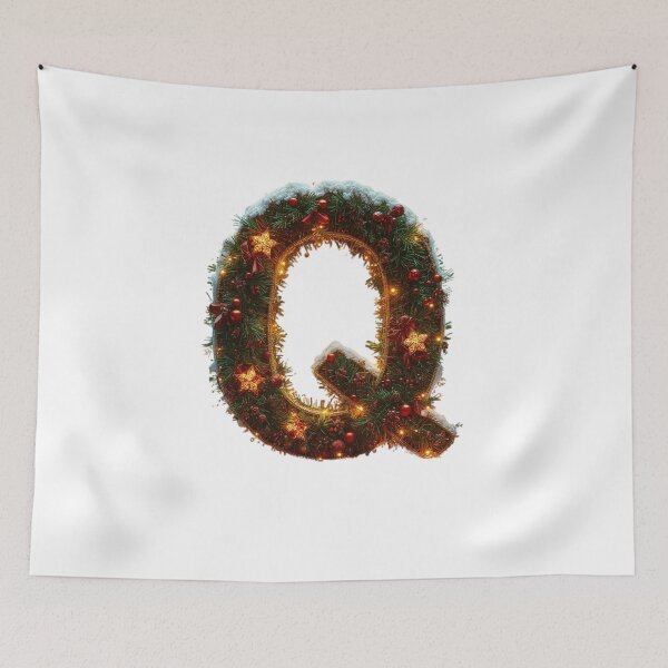 Item preview, Christmas Letter Q Monogram – Festive Holiday Alphabet Design designed and sold by Cultradesign.