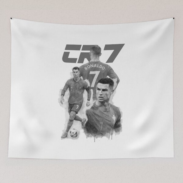 Item preview, CR7 Cristiano Ronaldo illustration ink black white watercolour designed and sold by sabartgunpla.
