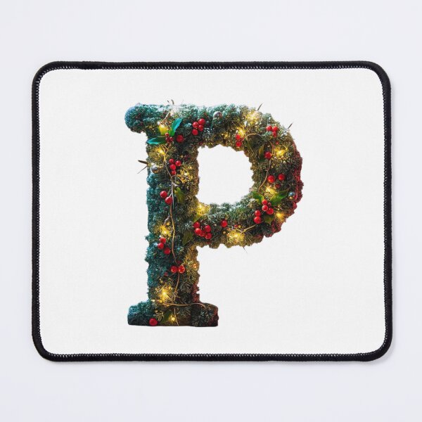 Item preview, Christmas Letter P Monogram – Holiday Decorative Alphabet Art designed and sold by Cultradesign.
