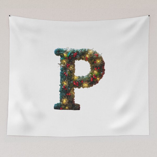 Item preview, Christmas Letter P Monogram – Holiday Decorative Alphabet Art designed and sold by Cultradesign.