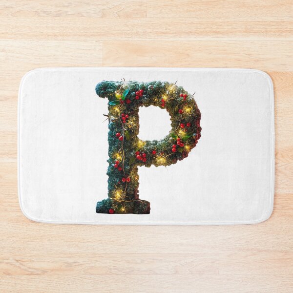 Item preview, Christmas Letter P Monogram – Holiday Decorative Alphabet Art designed and sold by Cultradesign.