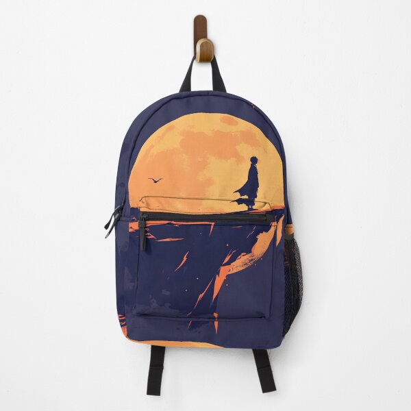 Item preview, Cliffside Moon Wanderer – Dramatic Minimal Silhouette Art designed and sold by Windy-market.