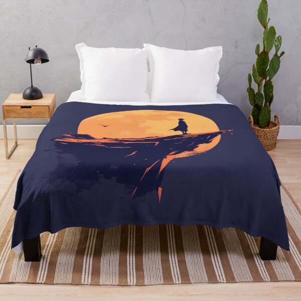 Item preview, Cliffside Moon Wanderer – Dramatic Minimal Silhouette Art designed and sold by Windy-market.
