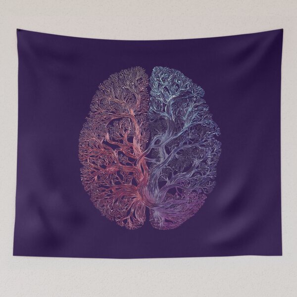 Item preview, Neural Tree Brain — Gradient Anatomical Line Art | Abstract Neurodiversity Design designed and sold by PureBrain.