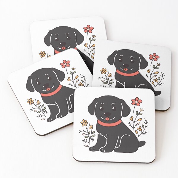 Artikelvorschau, Schwarzer Labrador-Welpe mit Blumen entworfen und verkauft von xiao xuans.