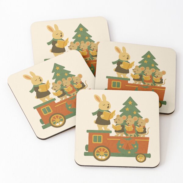 Item preview, Cute Christmas Choir Train – Singing Animals Holiday Illustration designed and sold by Tiny Joy World.