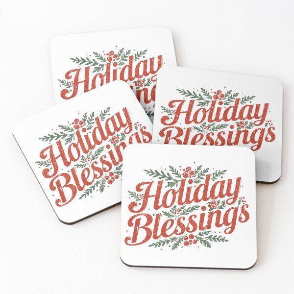 Item preview, Retro Vintage Holiday Blessings - Classic Christmas Typography designed and sold by PanaddaArtStudio.