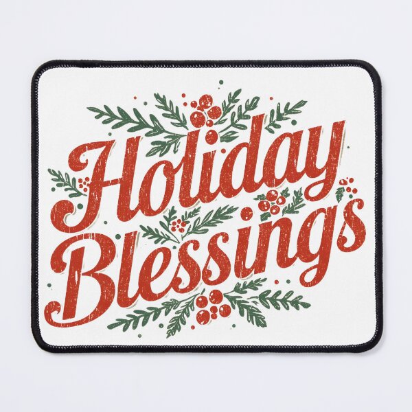 Item preview, Retro Vintage Holiday Blessings - Classic Christmas Typography designed and sold by PanaddaArtStudio.