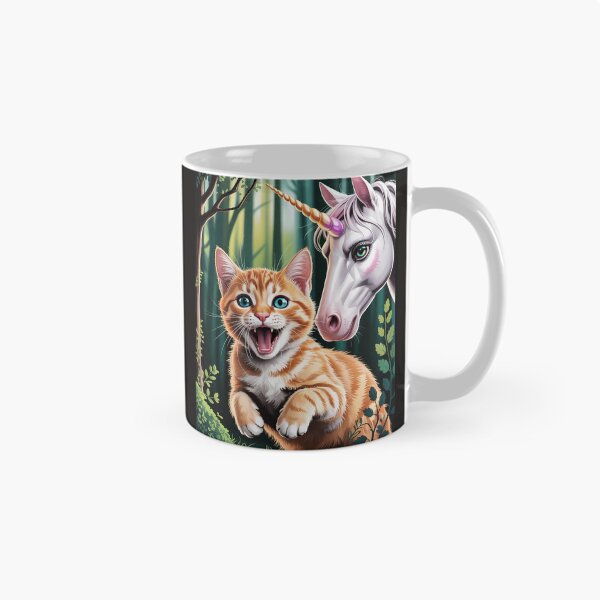 Item preview, Surprised Ginger Cat Selfie with Unicorn Cat Lover Gift Men Women Kids designed and sold by silladive.