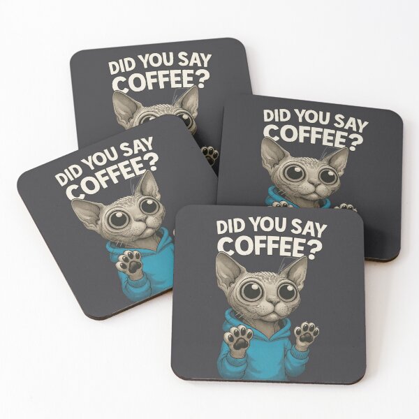 Item preview, Coffee? The Sphynx Cat Heard You Loud and Clear designed and sold by CoffeeNJesus.