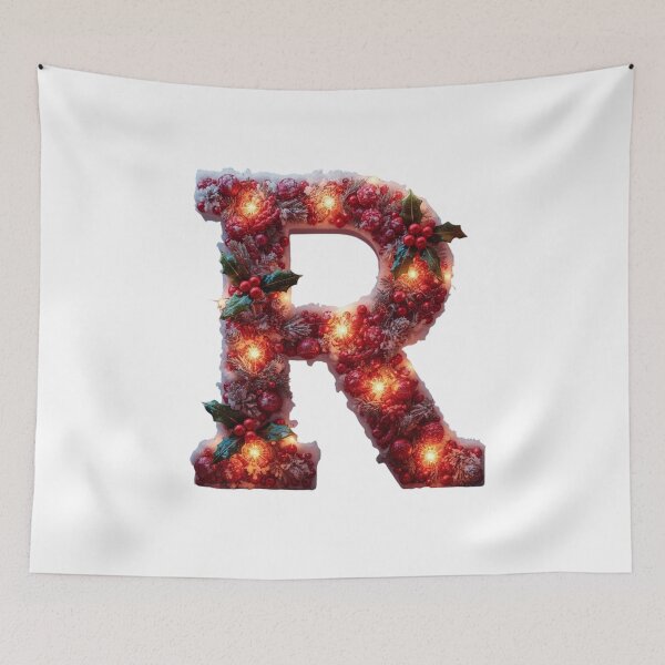 Item preview, Christmas Letter R Monogram – Holiday Alphabet Typography designed and sold by Cultradesign.