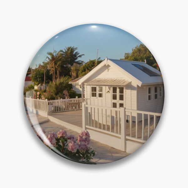 Item preview, White Beach Cottage by the Ocean Garden Path designed and sold by BlareBlare.