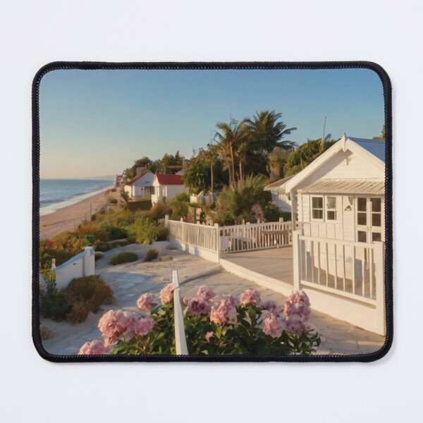 Item preview, White Beach Cottage by the Ocean Garden Path designed and sold by BlareBlare.