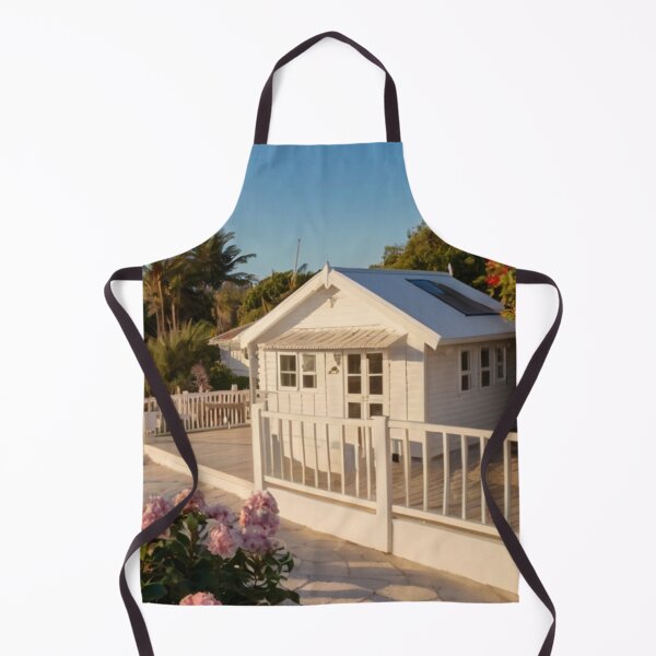 Item preview, White Beach Cottage by the Ocean Garden Path designed and sold by BlareBlare.