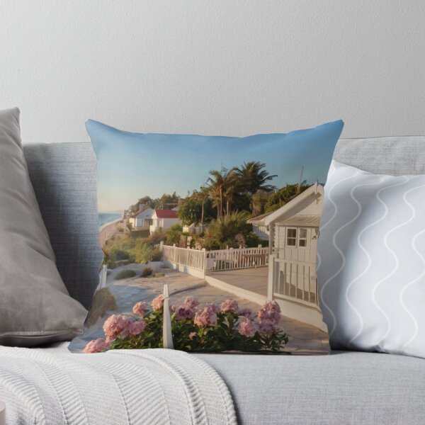Item preview, White Beach Cottage by the Ocean Garden Path designed and sold by BlareBlare.