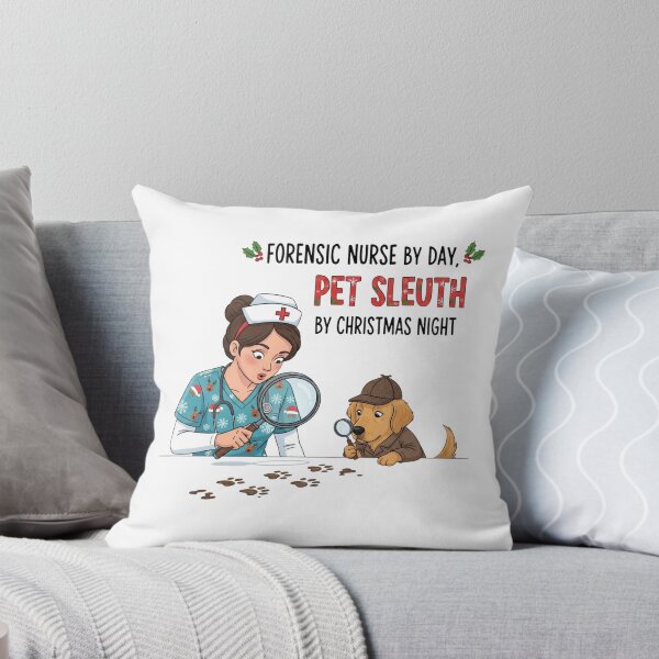 Item preview, Forensic Nurse by Day, Pet Sleuth by Christmas Night – Funny Holiday Nurse & Pet  designed and sold by CuteDesignables.