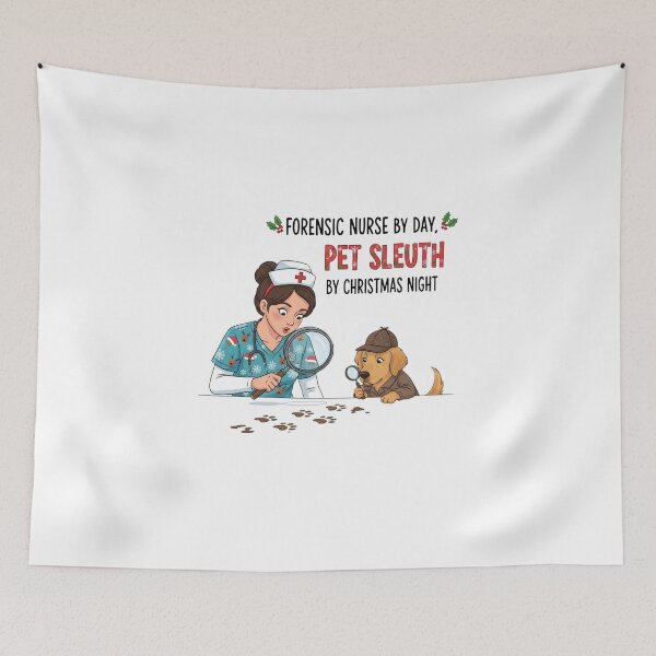 Item preview, Forensic Nurse by Day, Pet Sleuth by Christmas Night – Funny Holiday Nurse & Pet  designed and sold by CuteDesignables.