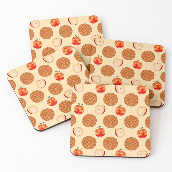 Item preview, Apple Pie Pattern – Whole Pies, Red Apples, and Apple Slices on Warm Cream Background designed and sold by Wriden.