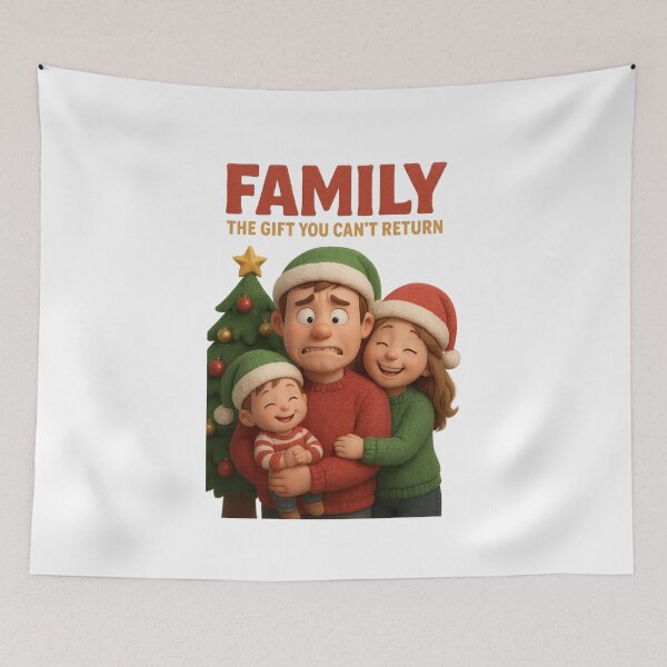 Item preview, Cute Funny Christmas Holiday Family Stress - Family The Gift You Can't Return | Kawaii Fun Christmas Art designed and sold by Moons Studio.