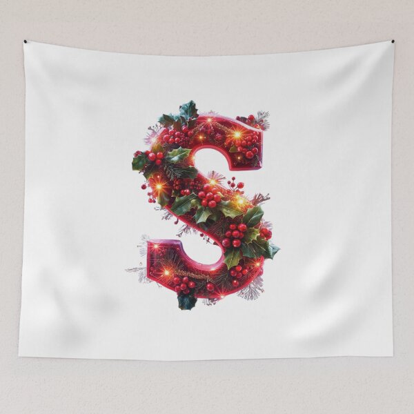 Item preview, Christmas Letter S Monogram – Seasonal Decorative Lettering designed and sold by Cultradesign.