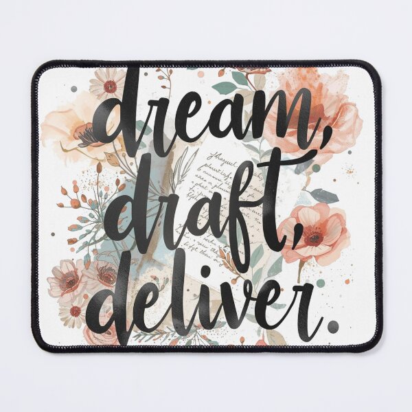 Item preview, Dream, Draft, Deliver Motivational Creative Process Typography Design designed and sold by AlienTechs.