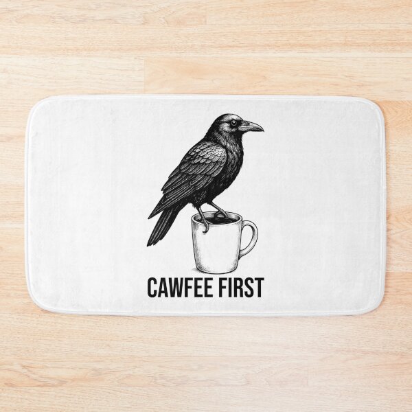Item preview, Cawfee First – Funny Crow and Coffee Mug Design designed and sold by xndrlab.