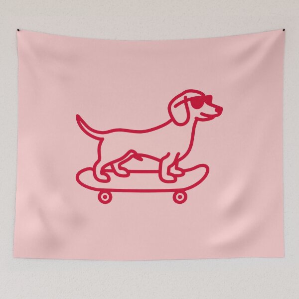 Item preview, Sausage Dog on a Skateboard designed and sold by xiao xuans.
