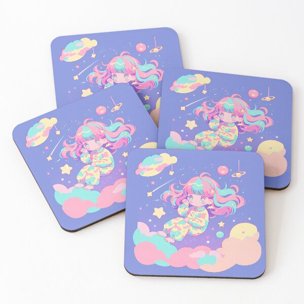 Item preview, Kawaii Dreamland Girl – Pastel Cosmic Pajama Art designed and sold by Windy-market.