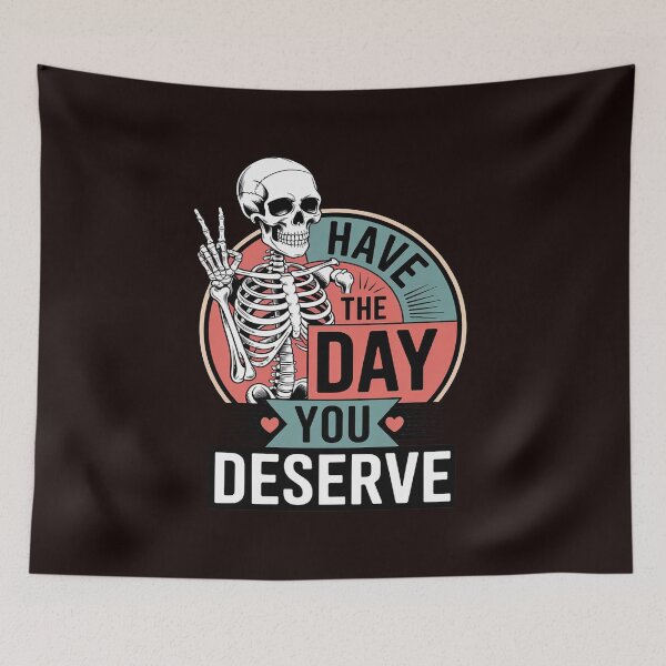 Item preview, Skeleton Have The Day You Deserve Peace Sign Valentine designed and sold by hettingerchaim.