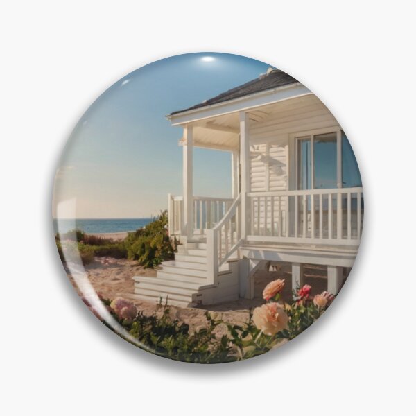 Item preview, Pure White Seaside Bungalow in Flowering Sand Dunes designed and sold by BlareBlare.