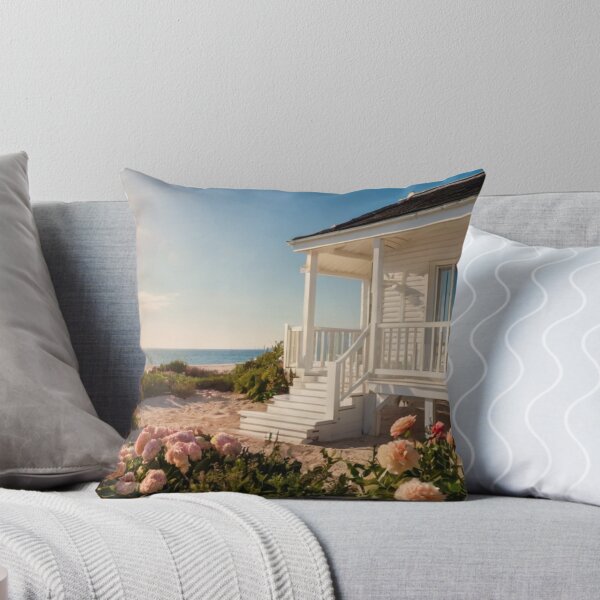 Item preview, Pure White Seaside Bungalow in Flowering Sand Dunes designed and sold by BlareBlare.