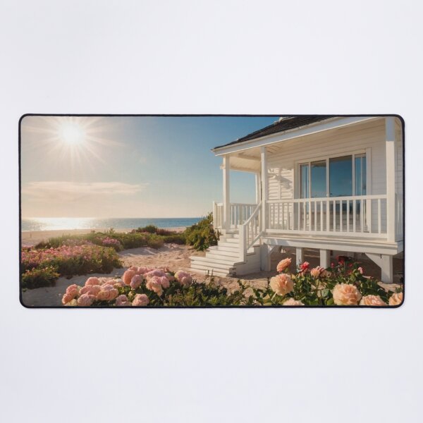 Item preview, Pure White Seaside Bungalow in Flowering Sand Dunes designed and sold by BlareBlare.