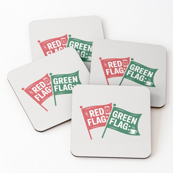 Item preview, Red Flag Green Flag Funny Signal Icons Relationship Humor Design designed and sold by SplashTastic.