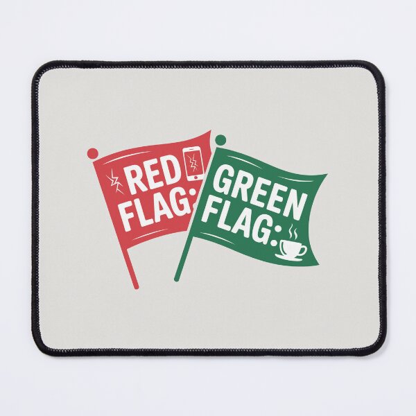 Item preview, Red Flag Green Flag Funny Signal Icons Relationship Humor Design designed and sold by SplashTastic.