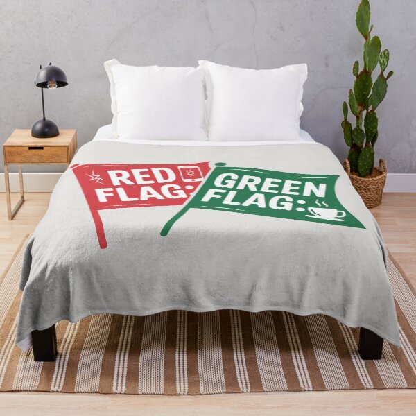 Item preview, Red Flag Green Flag Funny Signal Icons Relationship Humor Design designed and sold by SplashTastic.