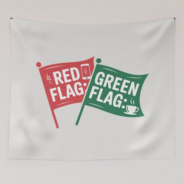 Item preview, Red Flag Green Flag Funny Signal Icons Relationship Humor Design designed and sold by SplashTastic.