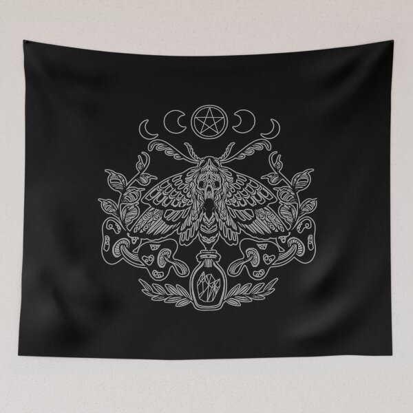 Item preview, Occult Witchy Moth – Skull Death-Head Hawkmoth designed and sold by WheatDraft.